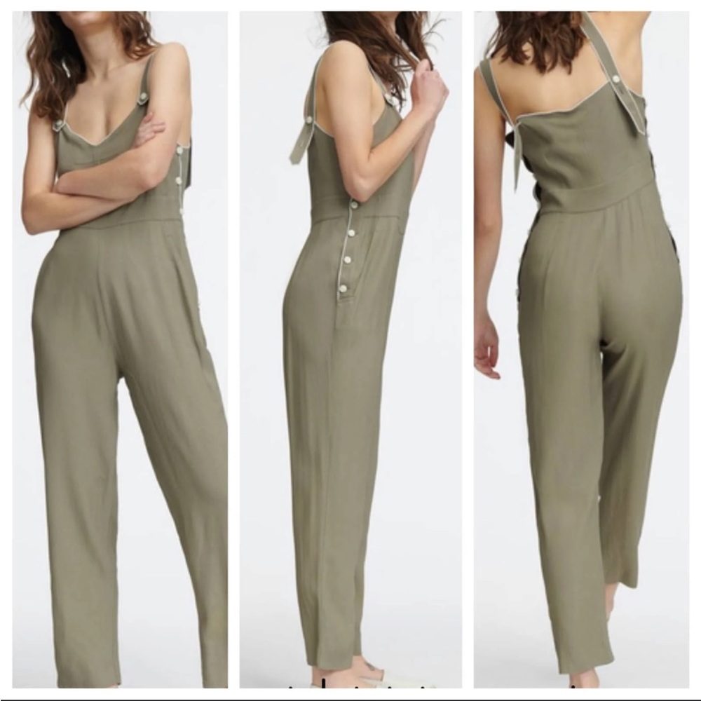 Rag & Bone Tia Overall Jumpsuit Olive Green